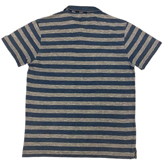 Lucky Brand‎ Short Sleeve Blue Stripe Polo Shirt Size L - Picture 7 of 13